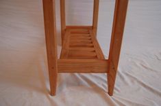 Long Cherry Shaker Style Side Table With Shelf 3 small