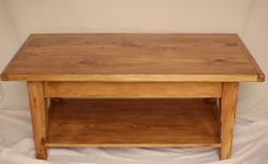 Reclaimed Heart Pine Coffee Table With Drawer And Shelf 2 small