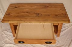 Reclaimed Heart Pine Coffee Table With Drawer And Shelf 3 small