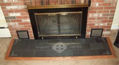 Engraved Slate Fireplace Hearth With Celtic And English Translations 1 small