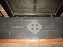 Engraved Slate Fireplace Hearth With Celtic And English Translations 2 small