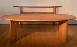 Zebrawood Dining Table W/ Leafs 1 small