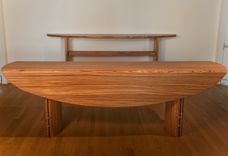 Zebrawood Dining Table W/ Leafs 3 small
