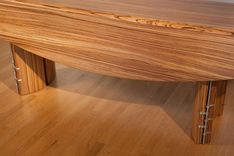 Zebrawood Dining Table W/ Leafs 5 small