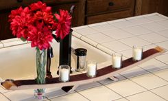Wine Barrel Assymetrical Bud Vase & Candle Holder 1 small