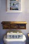Rustic wood Floating Bathroom Storage Shelf 2 small