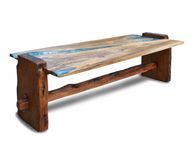 Live Edge Rustic Oak With Turquoise Inlay Coffee Table 2 small