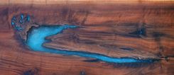 Live Edge Walnut Epoxy Resin/Turquoise Inlay Dining Console 5 small