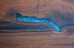 Live Edge Walnut Epoxy Resin/Turquoise Inlay Dining Console 6 small
