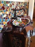 Custom Fit Reclaimed Lumber Mosaic Bathroom Vanity 3 small
