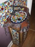 Custom Fit Reclaimed Lumber Mosaic Bathroom Vanity 2 small