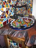 Custom Fit Reclaimed Lumber Mosaic Bathroom Vanity 4 small