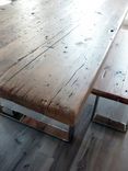 Modern Reclaimed Wood Table And Benches 4 small