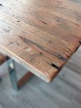 Modern Reclaimed Wood Table And Benches 3 small