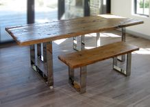 Modern Reclaimed Wood Table And Benches 1 small