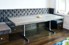 Reclaimed Wood Rustic Grey Dining Table 1 small