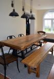 Industrial Wishbone Leg Rustic Wood Table And Bench 1 small