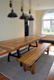Industrial Wishbone Leg Rustic Wood Table And Bench 5 small