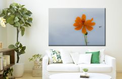 Large Wall Art Minimalist Orange Flower Floral Gallery Wrap Canvas Panoramic 2 small