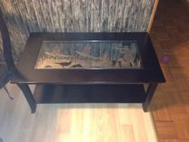 Coffee Table With A Nice Pheasant Hunting Scene 1 small