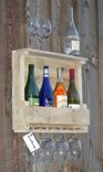 Rustic Pallet Wood Wine Rack Wall Mount 4-5 Bottle Cottage, Country, Barn Wood 1 small