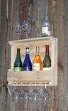 Rustic Pallet Wood Wine Rack Wall Mount 4-5 Bottle Cottage, Country, Barn Wood 2 small