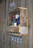 Rustic Reclaimed Barn Wood Wine Rack Wall Mount 4-5 Bottle Cottage, Country, Barn Wood 1 small