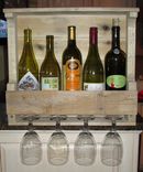 Rustic Pallet Wood Wine Rack Wall Mount 4-5 Bottle Cottage, Country, Barn Wood 8 small