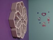 The Snowflake - Floating Shelves-Modern Shelving-Wall Art-Wall Decor-Shelf-Geometric-Snowflake 3 small