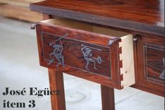 Cocobolo Side Table With Silver Inlay 2 small