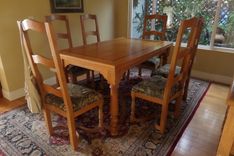 White Oak Dining Table With Sideboard And Chairs 1 small