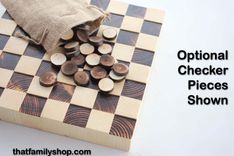 Chess Set With Torched Board And Tree Pieces 5 small