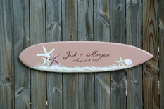 Sea Star Guestbook, Wood Guest Book Surfboard, Beach Wedding Decor 1 small