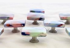 Fused Glass Drawer Knobs And Pulls  4 small