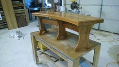 Solid Cherry Ellipse Table With Matching Curved Bench 4 small