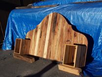 French Country Reclaimed Wood Handmade Headboard 3 small