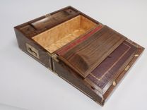Figured Walnut Writing Slope With Brass And Mother Of Pearl Inlay 4 small
