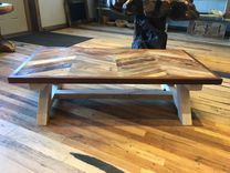Reclaimed Chevron Teak Coffee Table 1 small