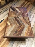 Reclaimed Chevron Teak Coffee Table 6 small