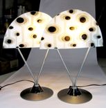 Custom Made Glass Lamp Panels For Vintage Italian Modernist Lamps 4 small