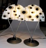Custom Made Glass Lamp Panels For Vintage Italian Modernist Lamps 3 small