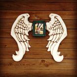 Hand Carved Angel Wings & Wood Wall Decor 5 small