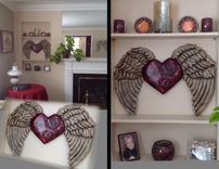 Hand Carved Angel Wings & Wood Wall Decor 6 small