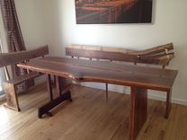 Walnut Dinning Table With Benches 2 small