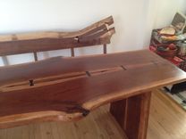 Walnut Dinning Table With Benches 3 small