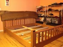 Mahogany Bed With Catalpa Head Board And Two Bedside Tables 4 small