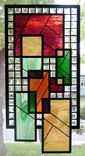 Hanging Stained Glass W Beveled Squares In Warm Colors 2 small