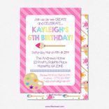 Art Party - Custom Double-Sided 5" X 7" Birthday Invitation 1 small