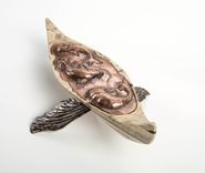 Exotic Wood And Copper Boat Sculpture 1 small
