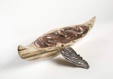 Exotic Wood And Copper Boat Sculpture 2 small